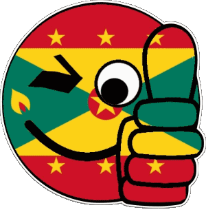 Smiley - OK Grenade iles Amériques Drapeaux 