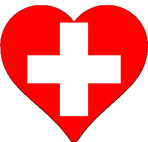 Corazón Suiza Europa Banderas 