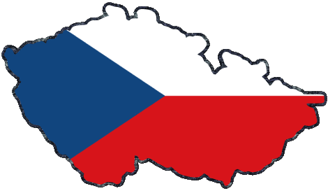 Karte Tschechische Republik Europa Fahnen 