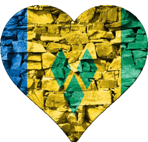 Coeur St. Vincent und die Grenadinen Amerika Fahnen 