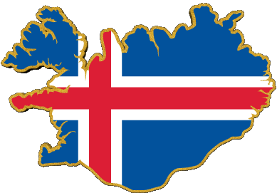Carte Islande Europe Drapeaux 