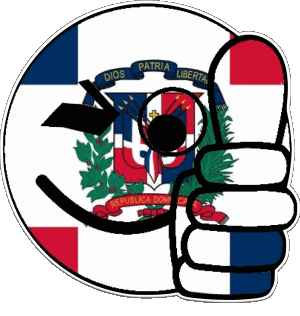 Smiley - OK Dominican Republic America Flags 