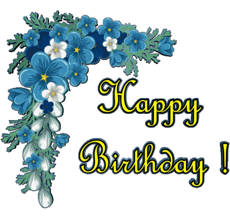 002 Fondo transparente Floral Happy Birthday Inglés Mensajes 