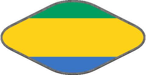 Ovale 02 Gabon Afrique Drapeaux 