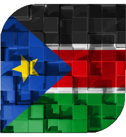 Carré Soudan Sud Afrique Drapeaux 