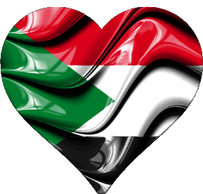 Heart Sudan Africa Flags 