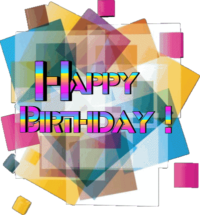 015 Fond Transparent Abstract - Geometric Happy Birthday Anglais Messages 