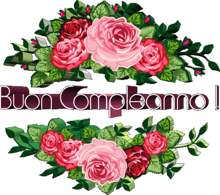 014 Sfondo trasparente Floreale Buon Compleanno Italiano Messagi 
