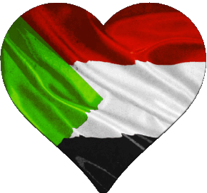Cuore Sudan Africa Bandiere 