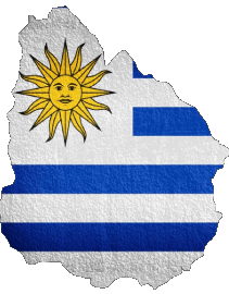 Karte Uruguay Amerika Fahnen 