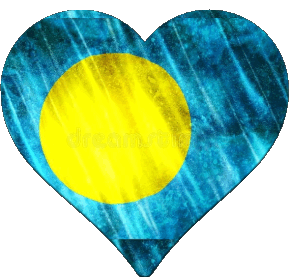 Heart Palau Oceania Flags 