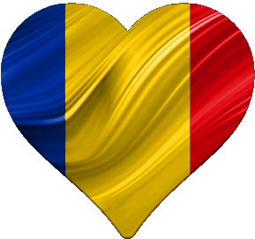 Corazón Rumania Europa Banderas 