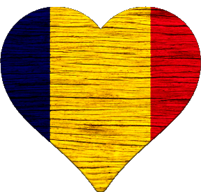 Coeur Tchad Afrique Drapeaux 