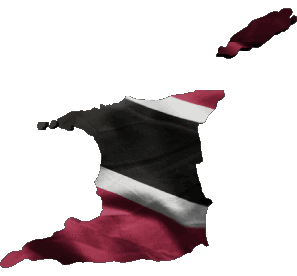 Karte Trinité et Tobago Amerika Fahnen 