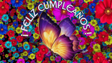 002 Animated Background Mariposas Feliz Cumpleaños Spanish Messages 
