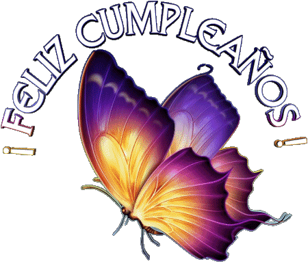 001 Fond Transparent Mariposas Feliz Cumpleaños Espagnol Messages 