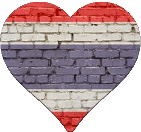 Cuore Thailandia Asia Bandiere 