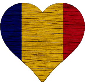 Heart Romania Europe Flags 