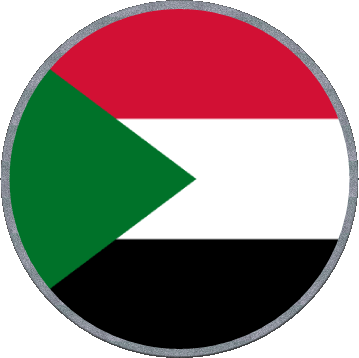 Round Sudan Africa Flags 
