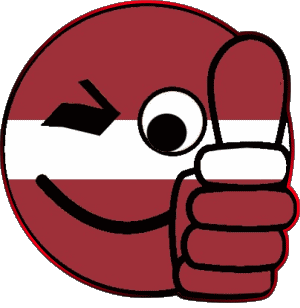 Smiley - OK Lettland Europa Fahnen 