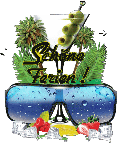 20 Fondo transparente Schöne Ferien Alemán Mensajes 