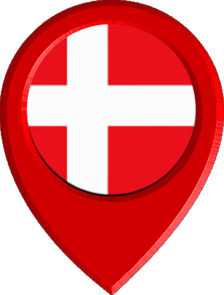 Location Pin Denmark Europe Flags 