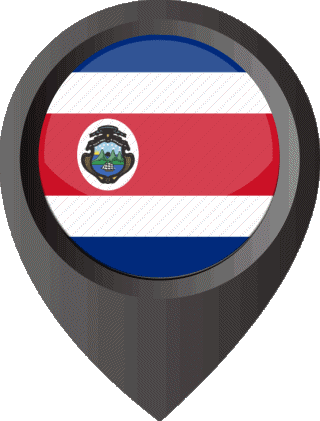 Epingle de Localisation Costa Rica Amériques Drapeaux 