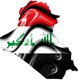 Carte Iraq Asie Drapeaux 