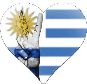Cuore Uruguay America Bandiere 