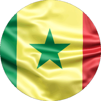 Round Senegal Africa Flags 