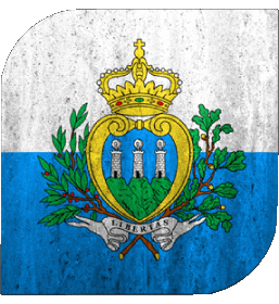 Square San Marino Europe Flags 