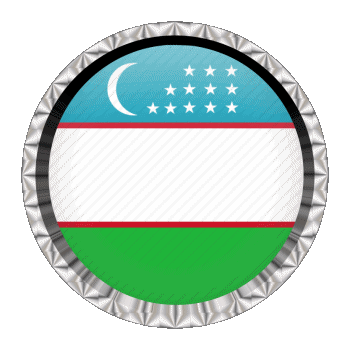 Rond - Anneaux Ouzbékistan Asie Drapeaux 