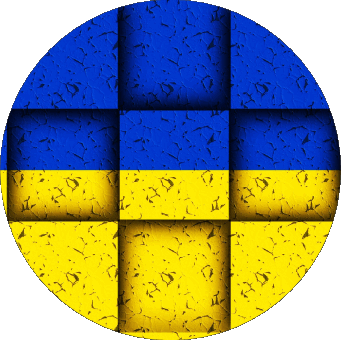 Runde Ukraine Europa Fahnen 