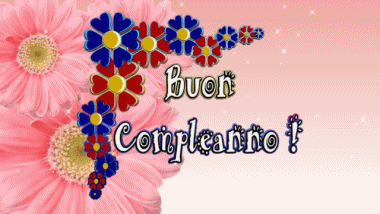 003 Animierter Hintergrund Floreale Buon Compleanno Italienisch Nachrichten 