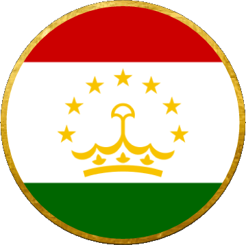 Round Tajikistan Asia Flags 