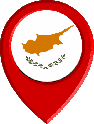 Marcador de ubicación Chipre Europa Banderas 