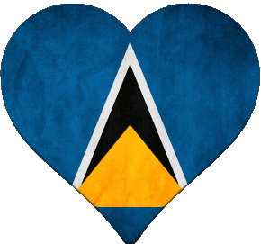 Heart St. Lucia America Flags 