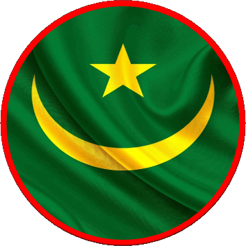 Round Mauritania Africa Flags 