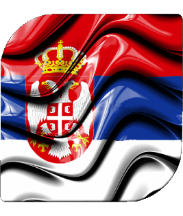 Quadrato Serbia Europa Bandiere 