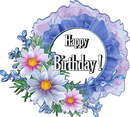 020 Transparenter Hintergrund Floral Happy Birthday Englisch Nachrichten 