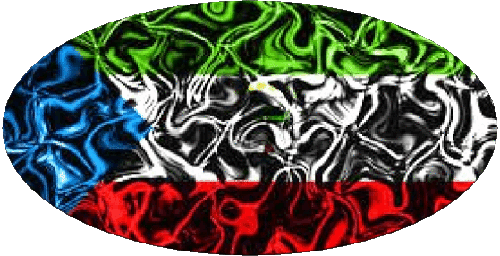 Ovale 01 Guinée Equatorial Afrique Drapeaux 