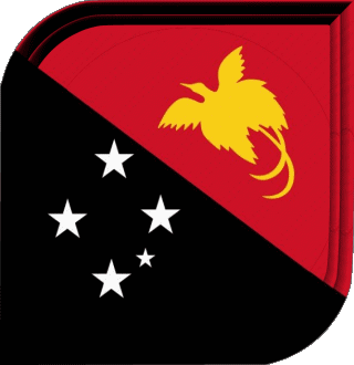 Square Papua New Guinea Oceania Flags 