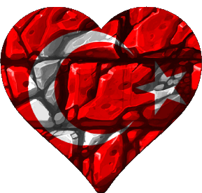 Cuore Turchia Asia Bandiere 