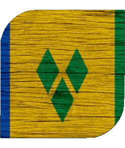 Square Saint Vincent and the Grenadines America Flags 