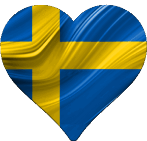 Coeur Suède Europe Drapeaux 