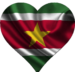 Heart Suriname America Flags 