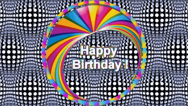 004 Sfondo animato Abstract - Geometric Happy Birthday Inglese Messagi 