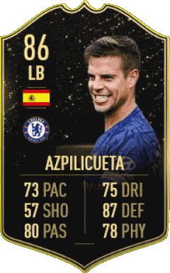 César Azpilicueta España F I F A - Jugadores  cartas Vídeo Juegos Multimedia 