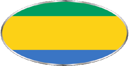 Oval 01 Gabón África Banderas 