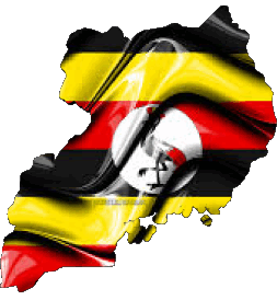 Carta Geografica Uganda Africa Bandiere 